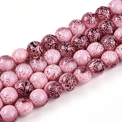 Transparent Baking Paint Glass Beads Strands DGLA-N009-10mm-03-1