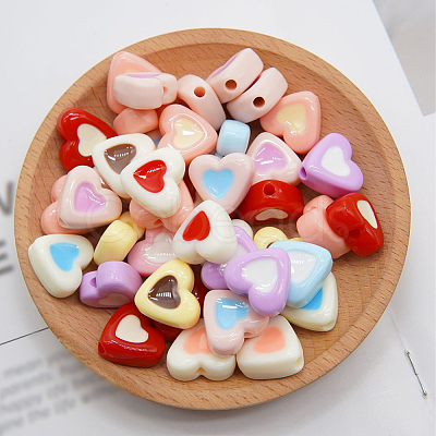 100Pcs Opaque Acrylic Beads OACR-PA0001-44-1