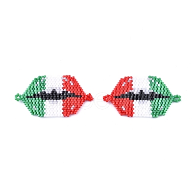 Handmade Seed Beads Links Connectors SEED-I012-57-1