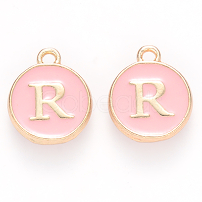 Golden Plated Alloy Enamel Charms X-ENAM-S118-07R-1