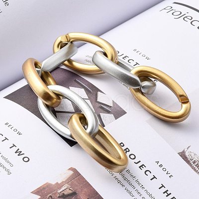 Handmade Opaque Spray Painted Acrylic Cable Chain AJEW-JB00749-03-1