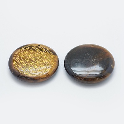 Natural Tiger Eye Pendants G-O163-D02-1