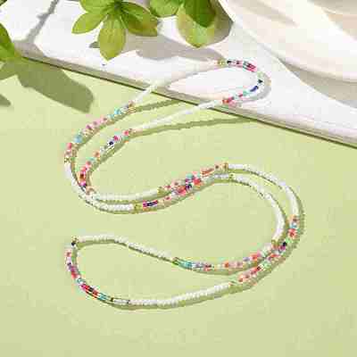 Glass Seed Beaded Elastic Waist Bead Chains NJEW-C00021-1