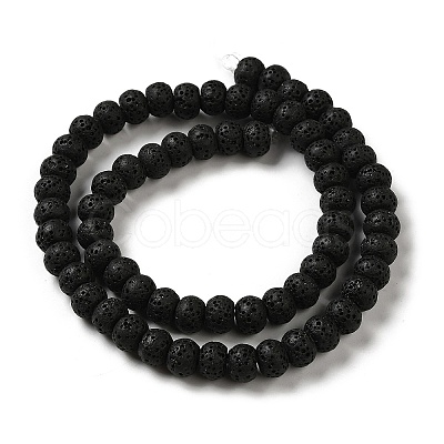 Natural Lava Rock Dyed Beads Strands G-Z036-B01-18-1