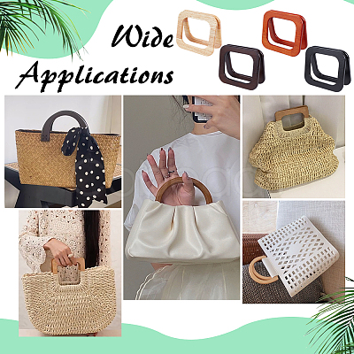 8Pcs 4 Colors Wooden Bag Handles FIND-PH0059-54-1