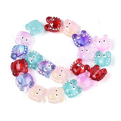 Half Baking Paint Transparent Glass Enamel Beads Strands GLAA-N061-02-1