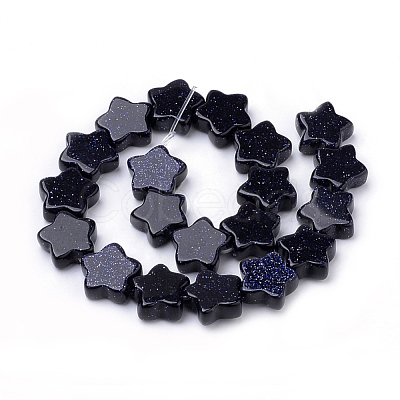 Synthetic Blue Goldstone Beads Strands G-R451-08B-1
