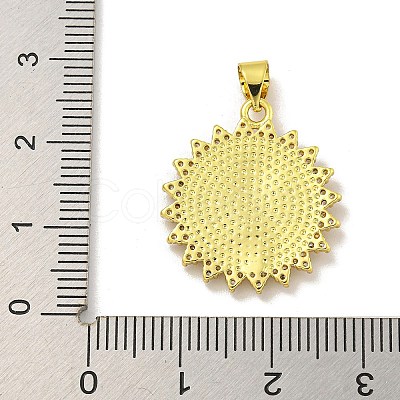 Virgin Mary Theme Rack Plating Brass Micro Pave Cubic Zirconia Pendants KK-C074-23G-03-1