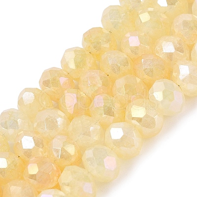 Dyed Crackle Imitation Jade Glass Beads Strands EGLA-Q131-02B-08-1
