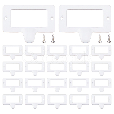 25Pcs Rectangle Zinc Alloy Label Frame Card Holder AJEW-FH0008-75A-1