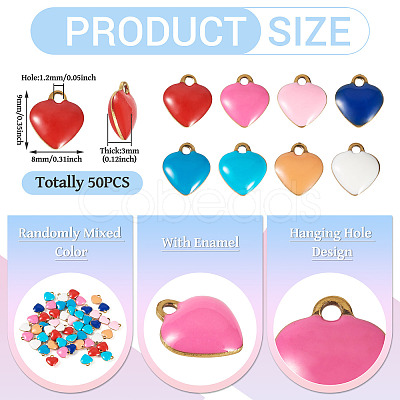 50Pcs 304 Stainless Steel Enamel Charms STAS-TA0003-32A-1