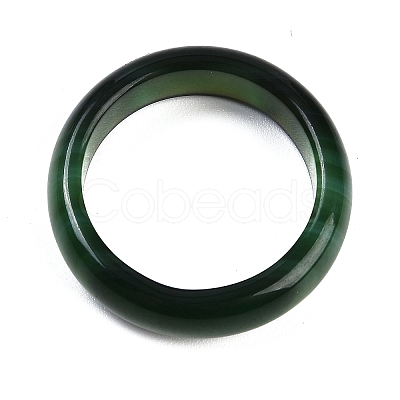 Dyed & Heated Natural Striped Agate/Banded Agate Finger Rings for Women RJEW-Z075-02V-1