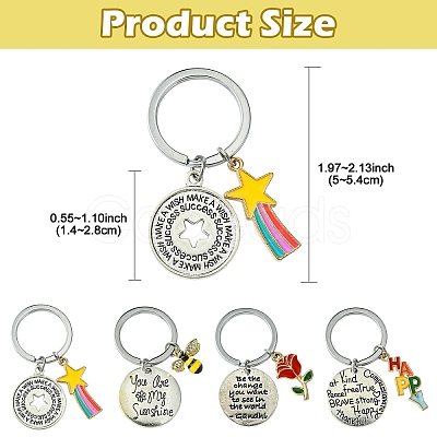 Bees Alloy Enamel & Rhinestone Keychain KEYC-YW00071-01-1