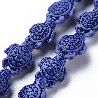 Glazed Porcelain Beads PORC-Q265-007D-1