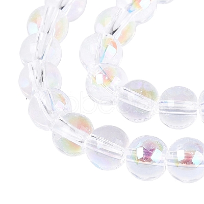 Transparent Electroplate Glass Beads Strands LS-EGLA-Q132-6MM-01A-11-1