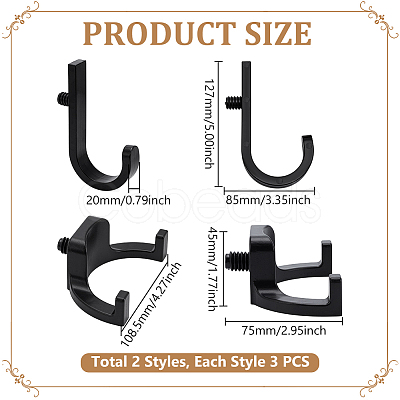 6Pcs 2 Styles ABS Plastic Shed Tool Hook AJEW-UN0005-46-1