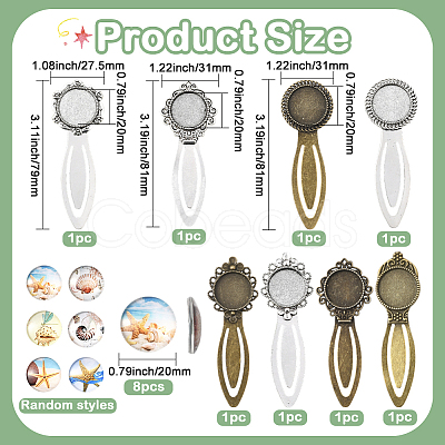 DIY Flat Round Bookmark Making Kits DIY-SC0032-07B-1