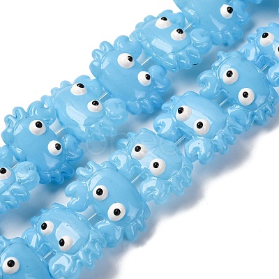 Transparent Glass Enamel Beads LAMP-V001-08J-1