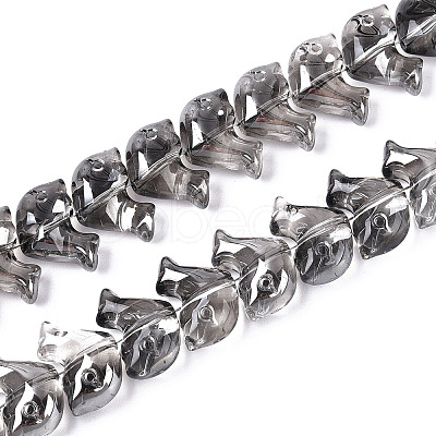 Electroplate Transparent Glass Beads Strands EGLA-N017-06-A06-1
