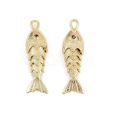 Brass Micro Pave Cubic Zirconia Pendants X-KK-A269-01B-G-1