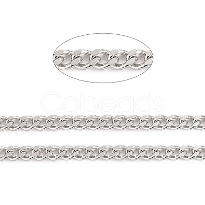 Tarnish Resistant 304 Stainless Steel Cuban Link Chains CHS-K016-03B-P-1
