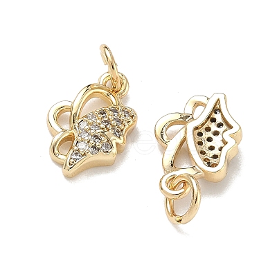 Brass Micro Pave Cubic Zirconia Pendants KK-D235-19G-03-1