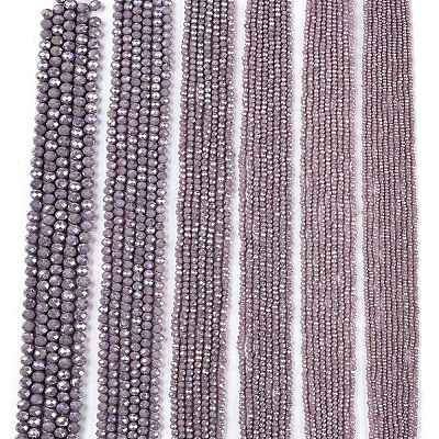 Electroplate Glass Beads Strands EGLA-A044-P8mm-B13-1