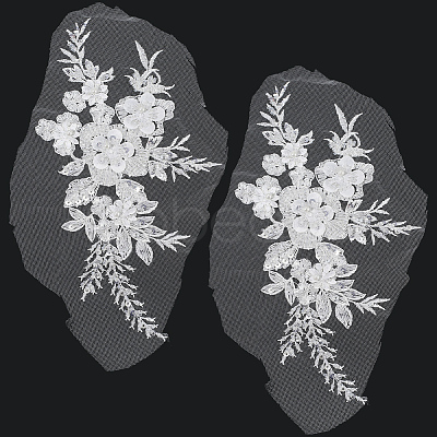Flower Gauze & Sequin Embroidery Ornament Accessories DIY-WH20081-002A-1