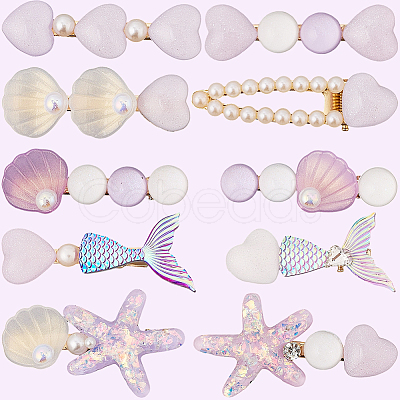 2 Bags 2 Styles Resin & Alloy Alligator Hair Clips AJEW-CY0001-39C-1
