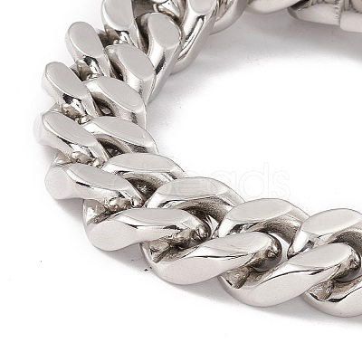 Non-Tarnish 304 Stainless Steel Curb Chains Bracelet for Women BJEW-E107-10P-1