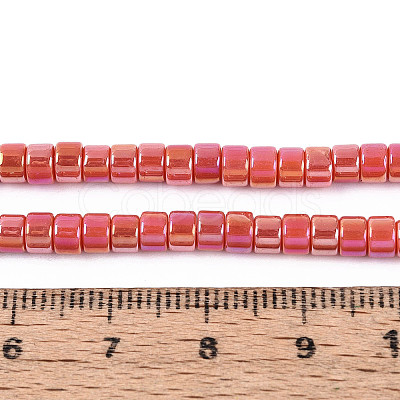 AB Color Plated Opaque Glass Beads Strands GLAA-T026-2x4mm-P18-1