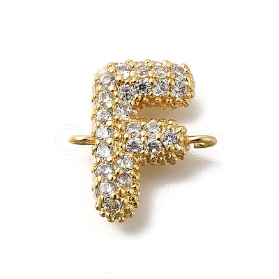 Brass Micro Pave Cubic Zirconia Letter Links KK-I717-04F-1