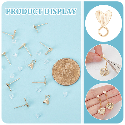 6 Pairs Brass Stud Earring Finding KK-BC0011-90-1
