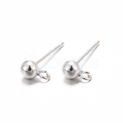 925 Sterling Silver Ear Stud Findings X-STER-K167-042C-S-1