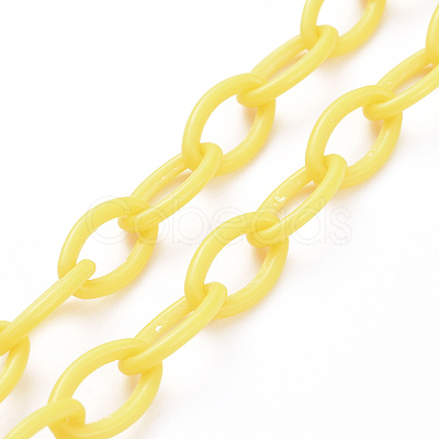 Personalized ABS Plastic Cable Chain Necklaces NJEW-JN03310-04-1