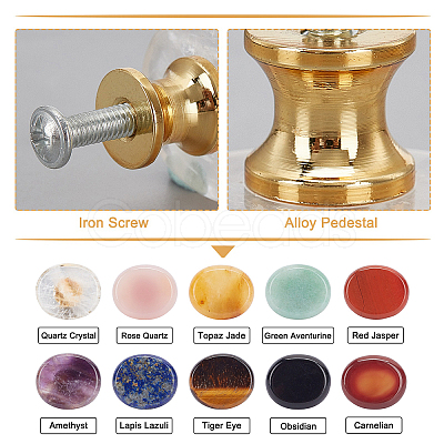 9 style 9 sets Natural Gemstone Drawer Knobs FIND-GF0001-50-1