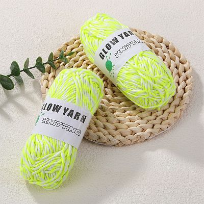 2 Skeins Light Two-Tone Luminous Polyester Yarn OCOR-SZ0002-09B-1