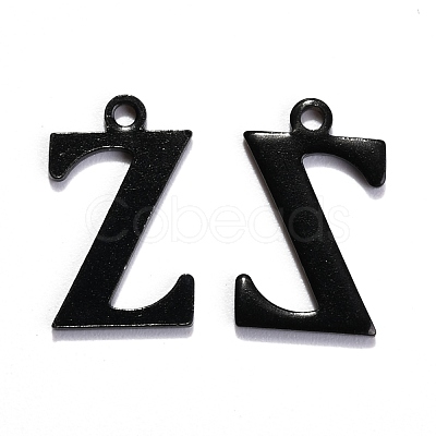 304 Stainless Steel Alphabet Charms STAS-H122-Z-EB-1