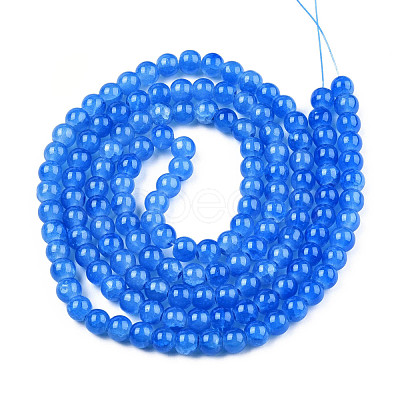 Baking Paint Crackle Glass Bead Strands DGLA-Q023-6mm-YS16-1