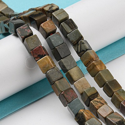 Natural Polychrome Jasper/Picasso Stone/Picasso Jasper Beads Strands G-Q1008-B13-1
