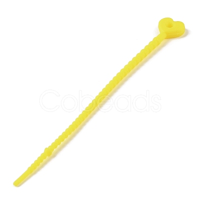 Heart Shape Silicone Cable Zip Ties AJEW-C034-02J-1