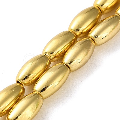 Electroplated Synthetic Magnetic Hematite Beads Strands G-Q1009-E02-6x12mm-1
