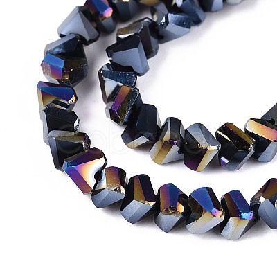 Electroplate Opaque Glass Beads Strands GLAA-N022-4mm-01-1