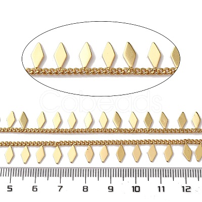 Brass Rhombus Charms Link Chains CHC-H113-06G-1