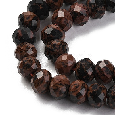 Natural Mahogany Obsidian Beads Strands G-K380-A15-01-1