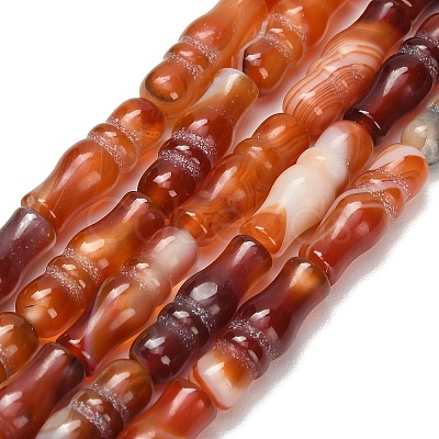 Natural Banded Agate Beads Strands G-Z144-A01-01A-1