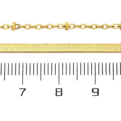 304 Stainless Steel Double Layered Necklaces NJEW-U028-01G-1