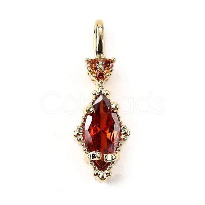 Brass Micro Pave Cubic Zirconia Pendants KK-F901-02B-G-1