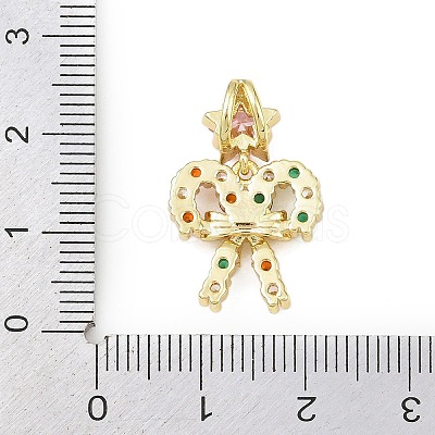 Christmas Brass Micro Pave Cubic Zirconia Pendants LS-KK-H518-03B-G-1