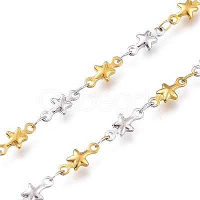 304 Stainless Steel Star Link Chains CHS-M003-04GP-1
